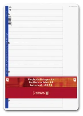 Immagine prodotto di BRUNNEN 1066917 Inserti per raccoglitori ad anelli, A4, formato 25, bianco, 50 fogli