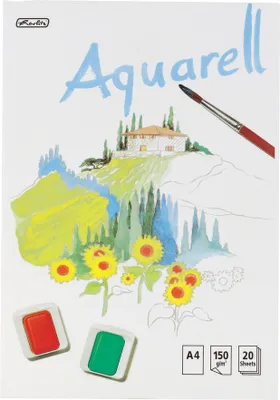 Produktbild von Herlitz Aquarellblock / DIN A4 / 20 Blatt / 150g/m²