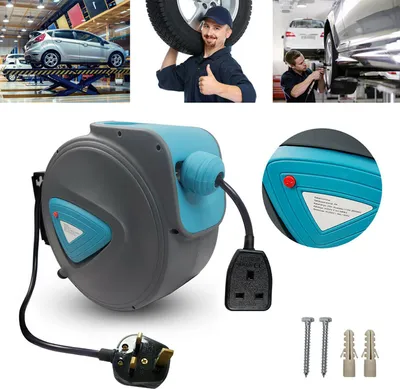 Obrázok produktu pre XINZI Automatický navijak na káble 20 m - Nástenný držiak na káble otočný o 180°, s elektrickým káblom (navijak na káble)