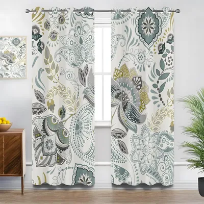 Obrázek produktu pro Zatemňovací závěsy, sada 2 kusů - vintage květinový vzor - 75 x 166 cm