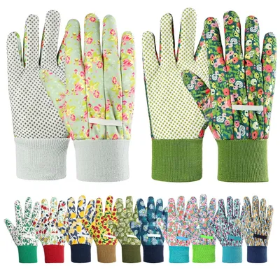 Zdjęcie produktu dla Rękawice ogrodnicze damskie/unisex, 2 pary, antypoślizgowe, oddychające rękawice do pracy w ogrodzie