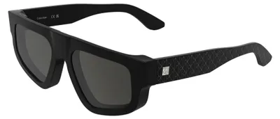 Zdjęcie produktu dla Okulary przeciwsłoneczne uni  Calvin Klein CK25539S - czarne, z jednolitymi, dymionymi soczewkami