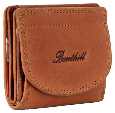 Produktbild von Benthill Kleine Geldbörse Echt Leder RFID | Wiener Schachtel Echtleder Damen & Herren | Minibörse Mini Portemonnaie inkl. Geschenkbox