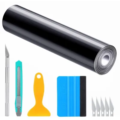 Produktbild von Auto Folie Glanz Schwarz 300x30cm Flexibel Wasserdicht Lackschutzfolie DIY Blasenfrei