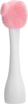 Image de Brosse à main en silicone pour le nettoyage du visage Masque DIY Bâton de maquillage Pinceau de nettoyage rose et blanc à une tête