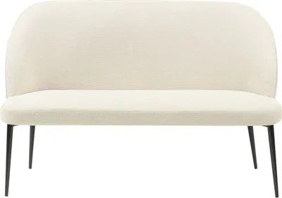 Produktbild von BELIANI Sofa Hellbeige Stoffbezug 2-Sitzer Küchensofa mit Schwarzem Metallgestell Ohne Armlehnen Modern Wohnzimmer Möbel Wohnecke Sitzecke Küche