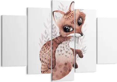 Produktbild von Bild auf Leinwand - Leinwandbild - 5 Teile - Fuchs November Tier - 150x100cm - Wand Bild - Wanddeko - Wandbilder - Leinwanddruck - Bilder - Wanddekoration - Leinwand bilder - Wandbild - EA150x100-4968