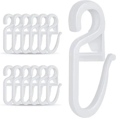Obrázek produktu pro 150 kusů bílých sponek na závěsy s otvory o průměru 5,8 mm pro závěsné kroužky, univerzální spony pro závěsné kroužky, spony na závěsy pro závěsné kroužky