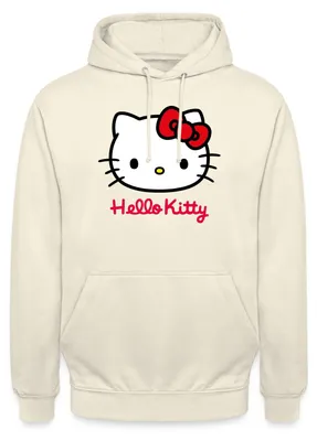 Produktbild von Spreadshirt Hello Kitty Klassisch Mit Schriftzug Uni Hoodie, M, Vanille-Milchshake