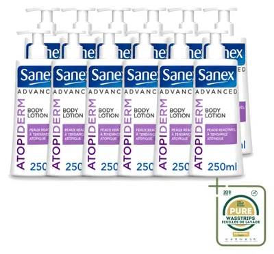 Productafbeelding van 12 x Sanex Advanced Atopiderm Lichaamslotion voor droge en gevoelige huid, 250 ml - Voorraadverpakking - 12 stuks