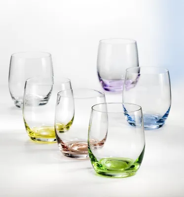 Produktbild von Wassergläser Whiskygläser Rainbow 300 ml mehrfarbig 6er Set Bohemia Kristallglas