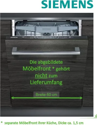 Produktbild von Siemens iQ100 SN615X03EE, Voll integriert, Standardgröße (60 cm), Schwarz, Tasten, 1,75 m, 1,65 m