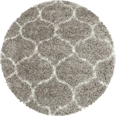 Produktbild von Teppium Hochflor Teppich Wohnzimmer Skandinavische Design Modern Teppich Shaggy Flauschig Weich, Grösse: 80 cm Rund