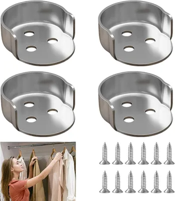 Obrázok produktu pre U-držiak, 25 mm, 4 kusy, pre tyč na zavesenie oblečenia