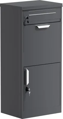 Produktbild von Toboli Paketkasten Anthrazit 500 x 370 x 1120 mm, Paketbox Zuhause, private Paketannahme passend für Pakete und Päckchen, Standbriefkasten Stahl