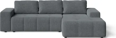 Obrázek produktu pro Rohová sedací souprava s funkcí spaní L – grafitová – 264x78x155 cm – pravá – pohovka do obývacího pokoje – rozkládací sedací souprava – ORION
