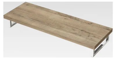 Produktbild von Waschtischplatte Wandkonsole Waschbeckenauflage 50x140cm mit Edelstahlkonsolenträger Eiche Greige