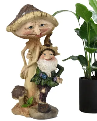 Produktbild von Garten-Zwerg-Statue mit Pilz-Dekoration
