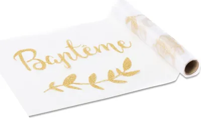Immagine prodotto di Runner da tavola in organza battesimo oro 28 cm x 5 m - taglia unica