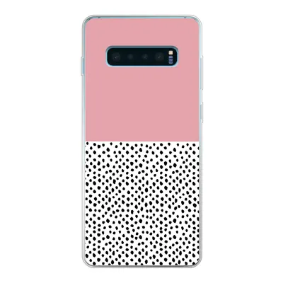 Produktbild von MuchoWow® Handyhülle Schutzhülle Hülle für Samsung Galaxy S10 Lite Polka dots - Schwarz - Rosa Silikon Softcase Handy Hülle - Schutz