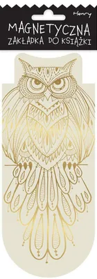 Image de Marque-page magnétique ovale hibou doré