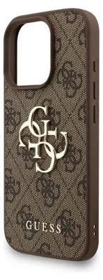 Productafbeelding van Guess 4G Strap 4G Classic Logo telefoonhoesje voor iPhone 16 Pro Max - Bruin
