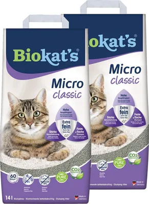 Productafbeelding van Biokat's Micro Classic Lentegeur - Kattenbakvulling - 2 x 14 Liter
