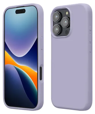 Produktbild von kwmobile Handyhülle für iPhone 16 Pro Hülle, für iPhone 16 Pro Case - Hülle Silikon - kabelloses Laden - Pastell Lavendel