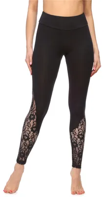 Produktbild von Merry Style Damen Lange Leggings aus Viskose MS10-306 (Schwarz, XS)