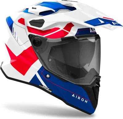 Produktbild von Enduro Helm Crosshelm Quadhelm AIROH Commander 2 Reveal Weiß Blau Rot Größe S
