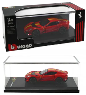 Produktbild von Bburago Ferrari 812 Competizione 1:64 Sammlermodell in Vitrine Premium Modellauto