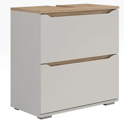 Imagen del producto de Mueble bajo lavabo Vicco Ruben Blanco/Roble artesanal 60.2 x 62.5 cm con 2 cajones, Model 62913