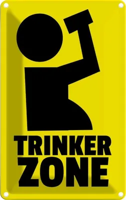 Produktbild von vianmo Blechschild 30x20 cm Alkohol Trinkerzone Essen Trinken Bar Club