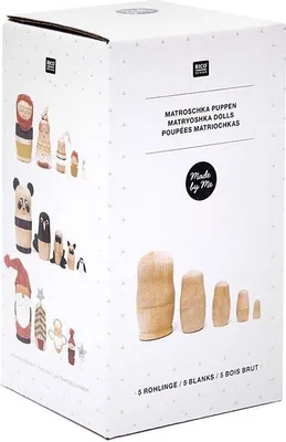 Produktbild von Rico Design Set mit 5 Russische Holzpuppen Matroschka