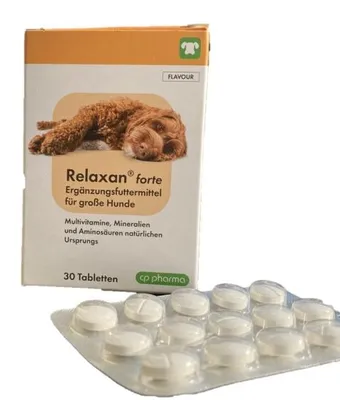 Produktbild von Relaxan forte 30 Tabletten von cp pharma für große Hunde gegen Stress
