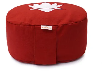 Zdjęcie produktu dla yogabox Poduszka do jogi owalna Lotus Stick BASIC – bordowa 28 x 23 x 13 cm Łuski gryczane