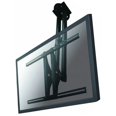 Produktbild von Die Deckenhalterung von NewStar Modell PLASMA-C100BLACK ein dreh- und schwenkbare Deckenhalterung für Flachbildschirme und Flachbild-Fernseher bis 70" (175 cm). - Bildschirmgröße: 81,3 cm (32 Zoll) bis 152,4 cm (60 Zoll) - max. 50 kg Traglast - Schwarz