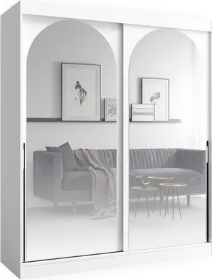 Produktbild von Bücherregal für das Wohnzimmer aus weißem Holz, H 215 x B 180 x T 65 cm