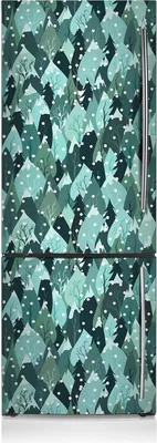 Produktbild von Aufkleber Kühlschrankmagnete Dekoration Kühlschrankfolie 60x190 cm - Frostige Berge.
