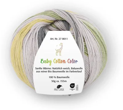 Produktbild von Pro Lana Baby Baumwolle COLOR & UNI (organic) 50g/155m Lauflänge, 100?% Baumwolle ( ), NS 3,0-3,5 color 06