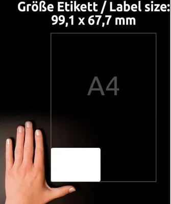 Produktbild von Avery Zweckform L8004REV-10 Antimikrobielle Etiketten - 99,1 x 67,7 mm ablösbar, weiß, 80 Stück