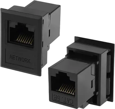 Imagen del producto de Conector hembra a hembra para red, CAT5E, 2 unidades, para conexión Ethernet
