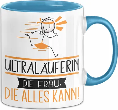 Produktbild von Ultraläuferin Geschenk Tasse Becher Die Frau Die Allen Kann Geschenkidee für eine Ultraläuferin Lustig (Blau)
