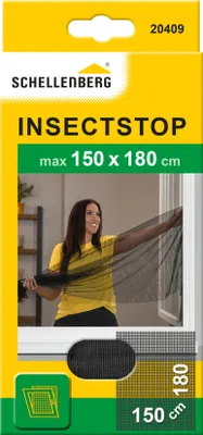 Produktbild von Schellenberg Fliegengitter für Fenster, Insektenschutz mit Befestigung, ohne bohren, 150 x 180 cm, anthrazit, 20409