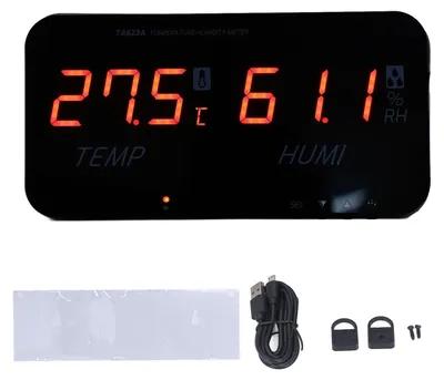 Immagine prodotto di Misuratore di temperatura e umidità, display digitale, schermo grande, igrometro, serra industriale a LED