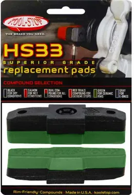Zdjęcie produktu dla Klocek hamulcowy Kool-Stop R9 do Magura HS33 do obręczy z powłoką ceramiczną, zielony
