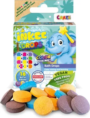 Produktbild von CRAZE INKEE Badedrops, Erdbeere, 16 Stück(e)