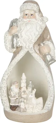 Produktbild von Clayre & Eef Figur Weihnachtsmann 8x7x17 cm Grau Polyresin