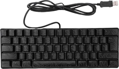Obrázek produktu pro 61klávesová RGB herní klávesnice, 60% mechanické podsvícení, ergonomický design, kabelová, černá