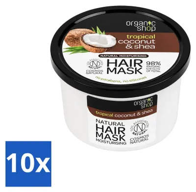 Produktbild von 10 x Organic Shop Haarmasker Kokos & Shea - Pflegend und nährend - 250 ml - Vorteilspackung - 10 Stücke